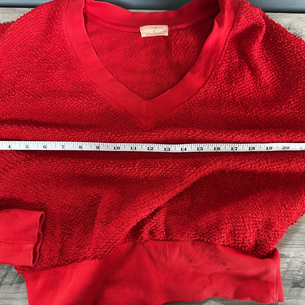 Anthropologie t.la Bold Red V-Neck Sweater - Picture 3 of 6